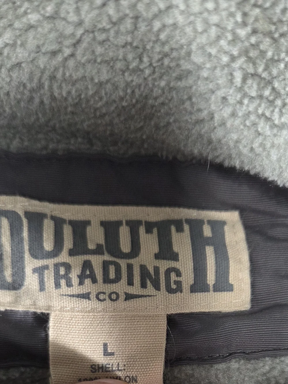 Duluth Trading Co Fleece Lined Bomber Jacket Mens Large Gray Full Zip